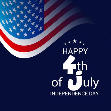 Vektör Illustration dört Temmuz. 4 Temmuz tatil Banner. ABD Bağımsızlık günü afiş.