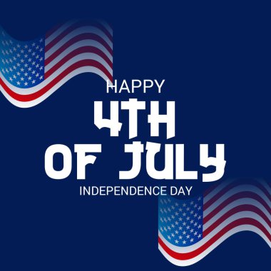 Vektör Illustration dört Temmuz. 4 Temmuz tatil Banner. ABD Bağımsızlık günü afiş.