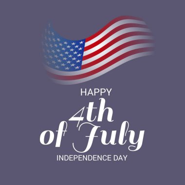 Vektör Illustration dört Temmuz. 4 Temmuz tatil Banner. ABD Bağımsızlık günü afiş.