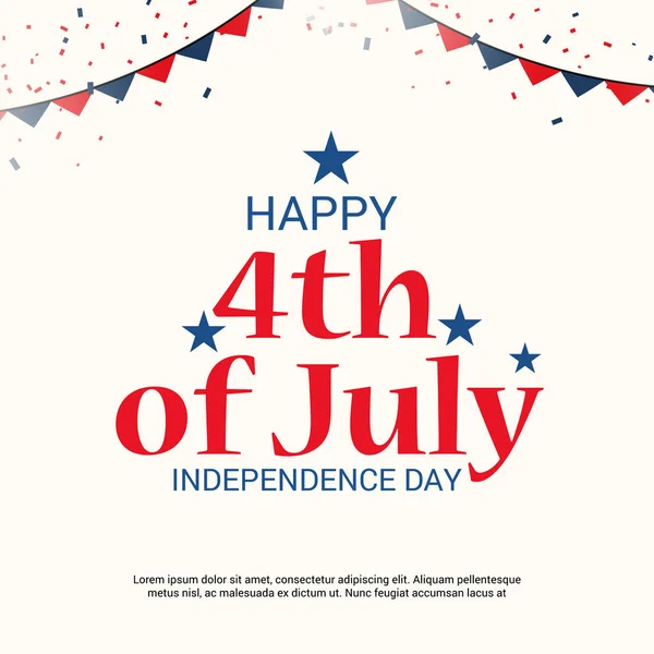 Vector Illustration Fourth July 4Th July Holiday Banner Usa Independence — Stock Vector