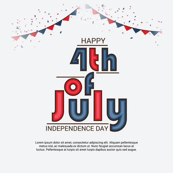 Vector Illustration Fourth July 4Th July Holiday Banner Usa Independence — Stock Vector