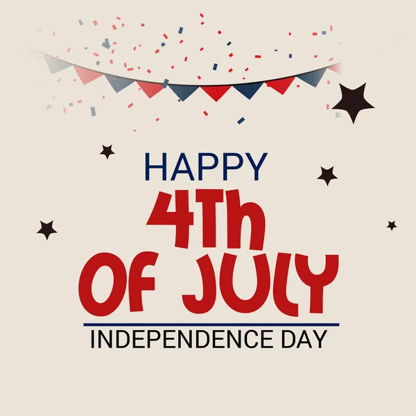 Vektor Illustration Vom Juli Juli Feiertagsbanner Fahne Zum Unabhängigkeitstag — Stockvektor