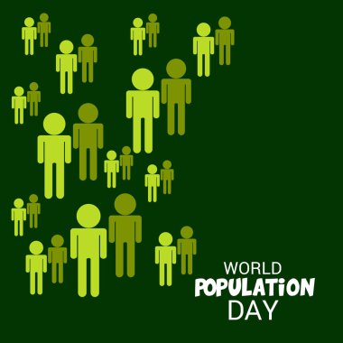 Dünya Nüfus günü için bir metin alanı arka plan vektör çizim.