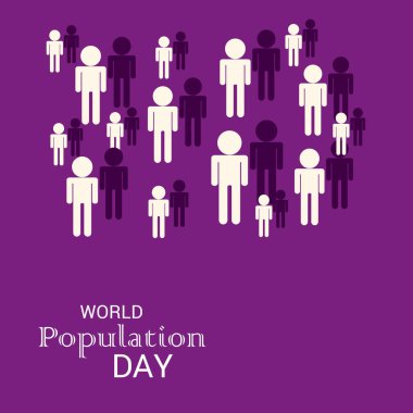 Dünya Nüfus günü için bir metin alanı arka plan vektör çizim.