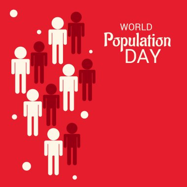 Dünya Nüfus günü için bir metin alanı arka plan vektör çizim.