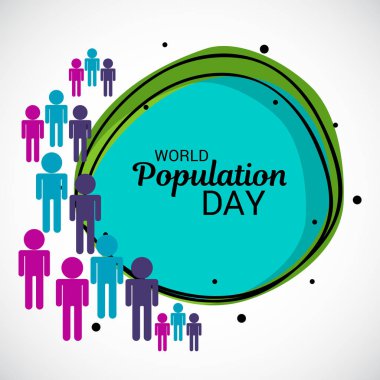 Dünya Nüfus günü için bir metin alanı arka plan vektör çizim.