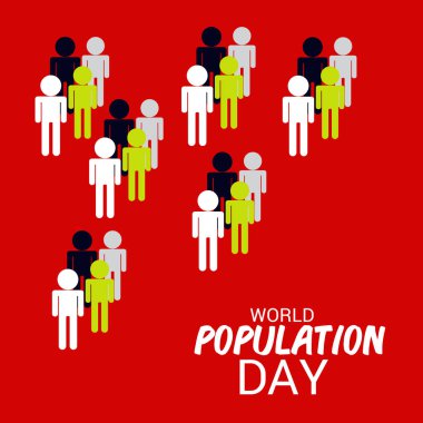 Dünya Nüfus günü için bir metin alanı arka plan vektör çizim.