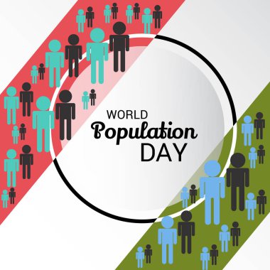 Dünya Nüfus günü için bir metin alanı arka plan vektör çizim.