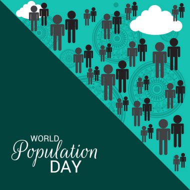 Dünya Nüfus günü için bir metin alanı arka plan vektör çizim.