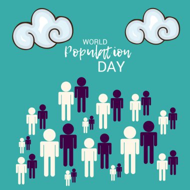 Dünya Nüfus günü için bir metin alanı arka plan vektör çizim.