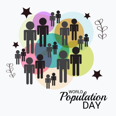 Dünya Nüfus günü için bir metin alanı arka plan vektör çizim.