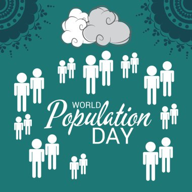 Dünya Nüfus günü için bir metin alanı arka plan vektör çizim.