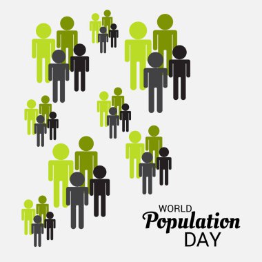 Dünya Nüfus günü için bir metin alanı arka plan vektör çizim.