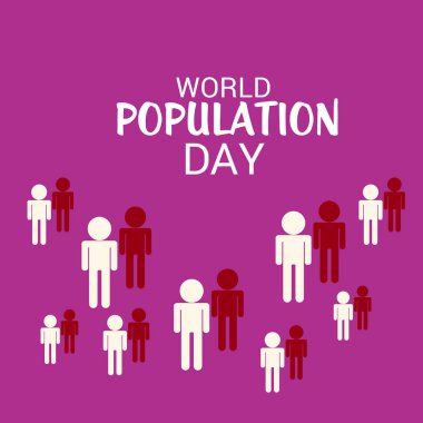 Dünya Nüfus günü için bir metin alanı arka plan vektör çizim.