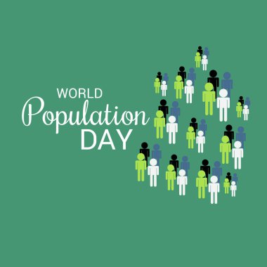 Dünya Nüfus günü için bir metin alanı arka plan vektör çizim.