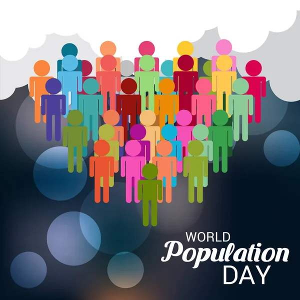 Dünya Nüfus günü için bir metin alanı arka plan vektör çizim.