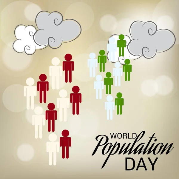Dünya Nüfus günü için bir metin alanı arka plan vektör çizim.