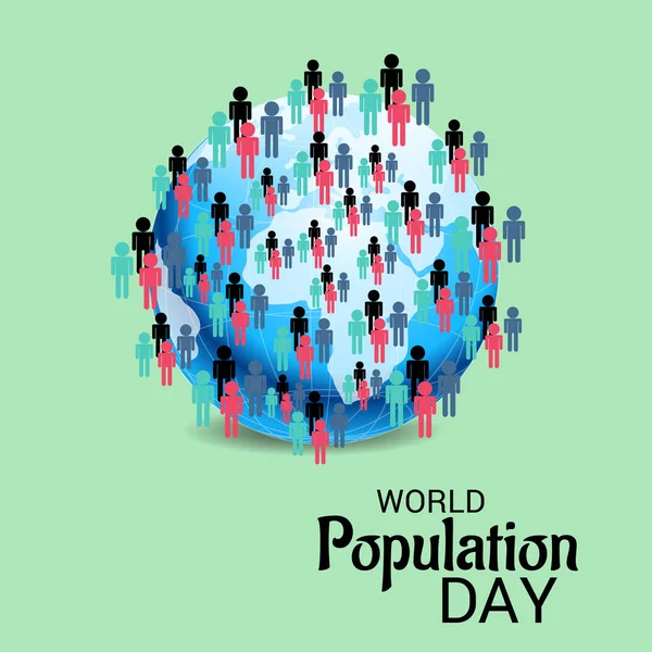 Dünya Nüfus günü için bir metin alanı arka plan vektör çizim.