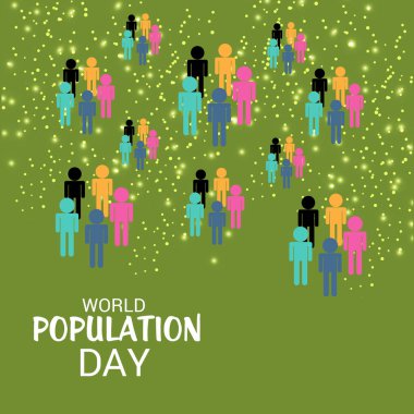 Dünya Nüfus günü için bir metin alanı arka plan vektör çizim.