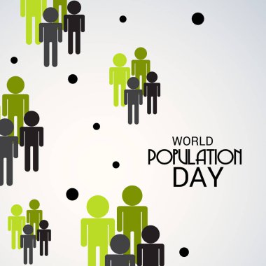 Dünya Nüfus günü için bir metin alanı arka plan vektör çizim.