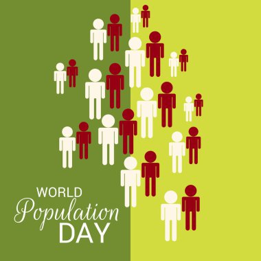 Dünya Nüfus günü için bir metin alanı arka plan vektör çizim.