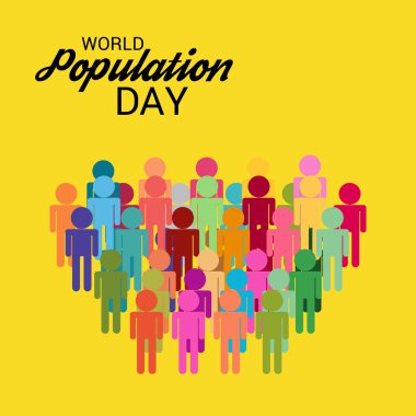 Dünya Nüfus günü için bir metin alanı arka plan vektör çizim.