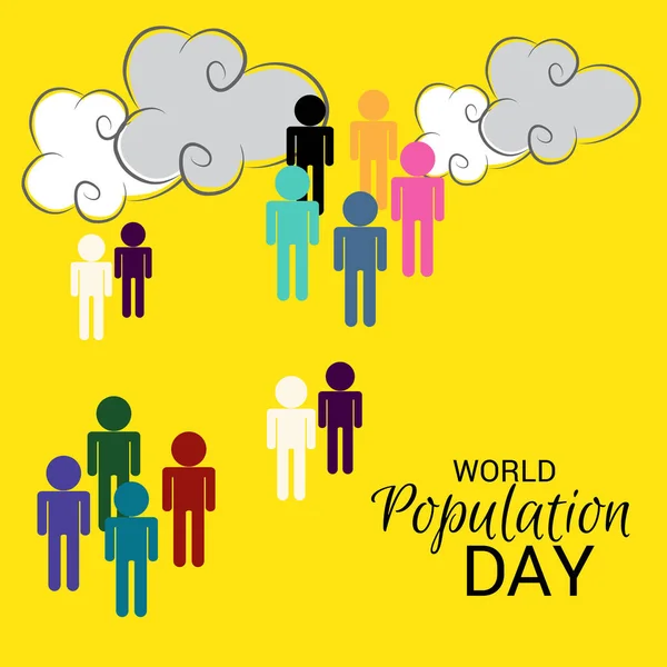 Dünya Nüfus günü için bir metin alanı arka plan vektör çizim.