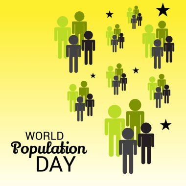 Dünya Nüfus günü için bir metin alanı arka plan vektör çizim.