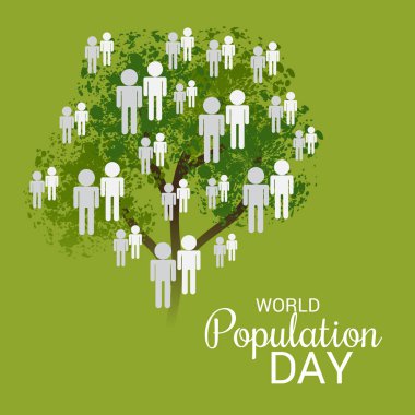 Dünya Nüfus günü için bir metin alanı arka plan vektör çizim.