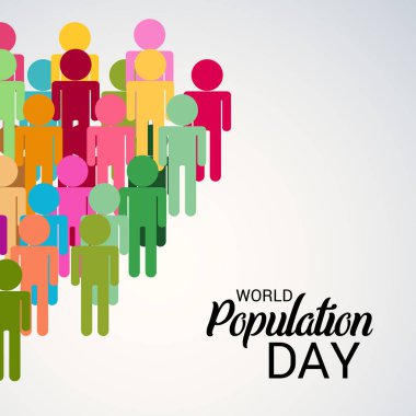 Dünya Nüfus günü için bir metin alanı arka plan vektör çizim.