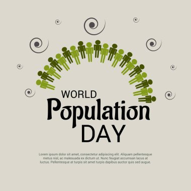 Dünya Nüfus günü için bir metin alanı arka plan vektör çizim.