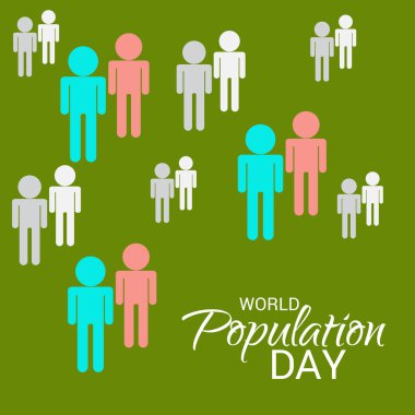 Dünya Nüfus günü için bir metin alanı arka plan vektör çizim.