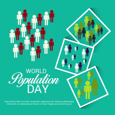 Dünya Nüfus günü için bir metin alanı arka plan vektör çizim.