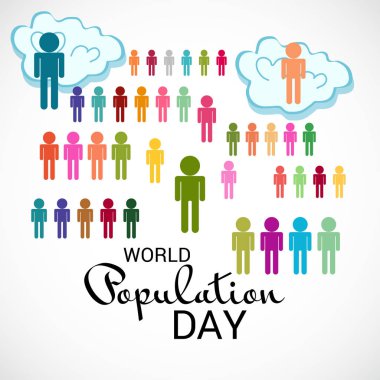 Dünya Nüfus günü için bir metin alanı arka plan vektör çizim.