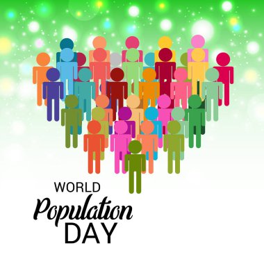 Dünya Nüfus günü için bir metin alanı arka plan vektör çizim.