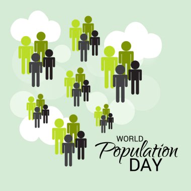 Dünya Nüfus günü için bir metin alanı arka plan vektör çizim.