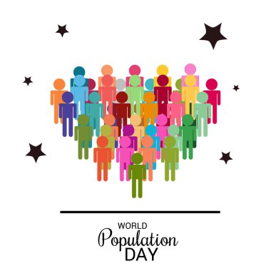 Dünya Nüfus günü için bir metin alanı arka plan vektör çizim.