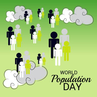 Dünya Nüfus günü için bir metin alanı arka plan vektör çizim.