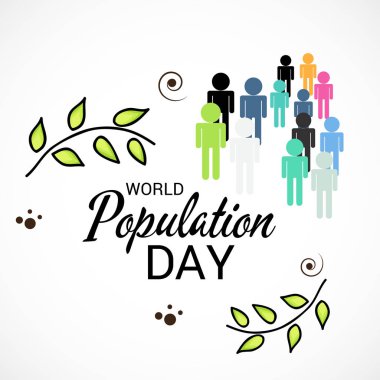 Dünya Nüfus günü için bir metin alanı arka plan vektör çizim.