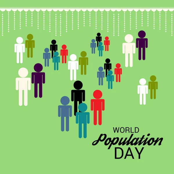 Dünya Nüfus günü için bir metin alanı arka plan vektör çizim.