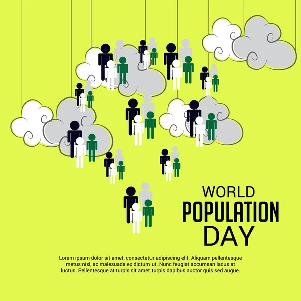 Vectorillustratie Van Een Ruimte Tekstachtergrond Voor Werelddag Van Bevolking — Stockvector