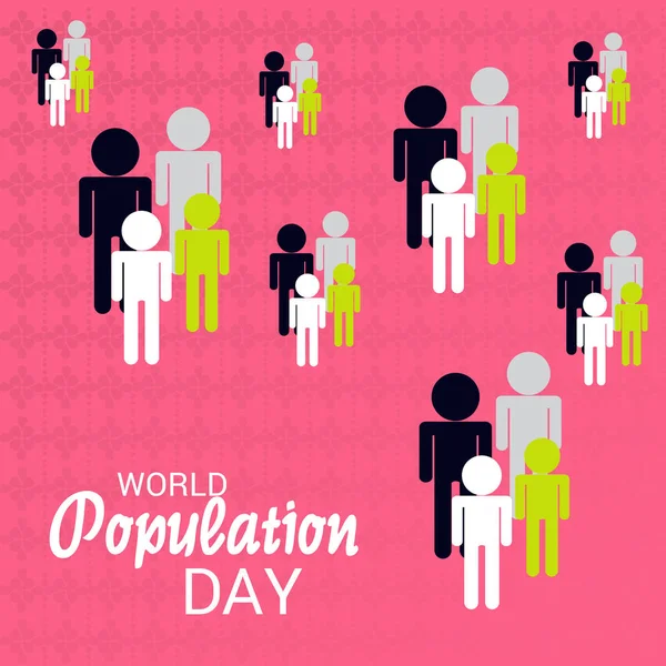 Dünya Nüfus günü için bir metin alanı arka plan vektör çizim.