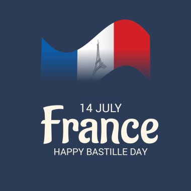 Vektör çizim bir afiş 14 Temmuz. Bastille günü kutlu olsun. Metin alanı arka plan.