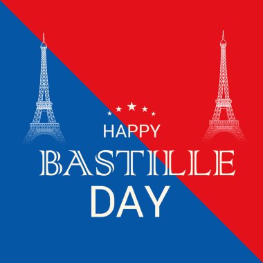 Vektör çizim bir afiş 14 Temmuz. Bastille günü kutlu olsun. Metin alanı arka plan.