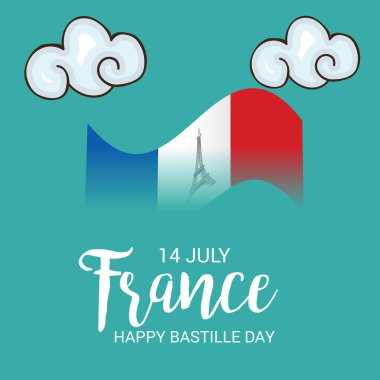Vektör çizim bir afiş 14 Temmuz. Bastille günü kutlu olsun. Metin alanı arka plan.