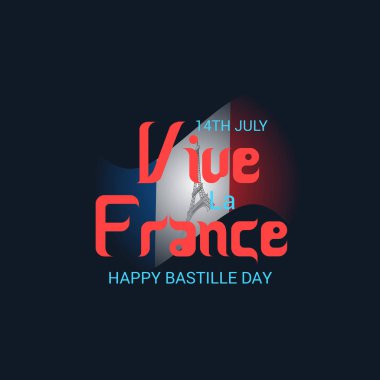 Vektör çizim bir afiş 14 Temmuz. Bastille günü kutlu olsun. Metin alanı arka plan.