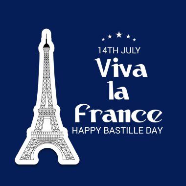 Vektör çizim bir afiş 14 Temmuz. Bastille günü kutlu olsun. Metin alanı arka plan.