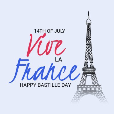 Vektör çizim bir afiş 14 Temmuz. Bastille günü kutlu olsun. Metin alanı arka plan.