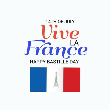 Vektör çizim bir afiş 14 Temmuz. Bastille günü kutlu olsun. Metin alanı arka plan.