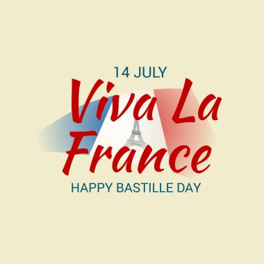 Vektör çizim bir afiş 14 Temmuz. Bastille günü kutlu olsun. Metin alanı arka plan.